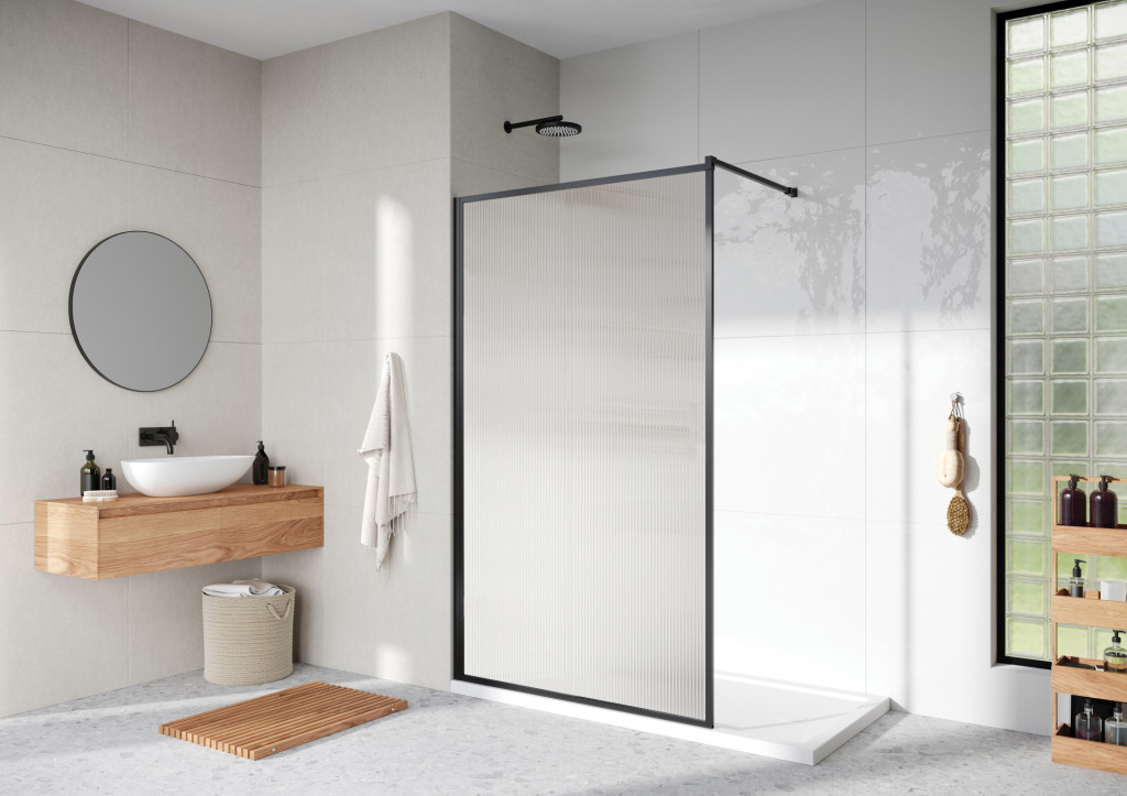 Framed WRP With Fluted Glass In Black