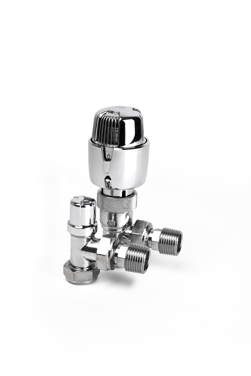 Image - 15TWINACP - I-therm 15mm Angled Chrome TRV  And  Lockshield 1