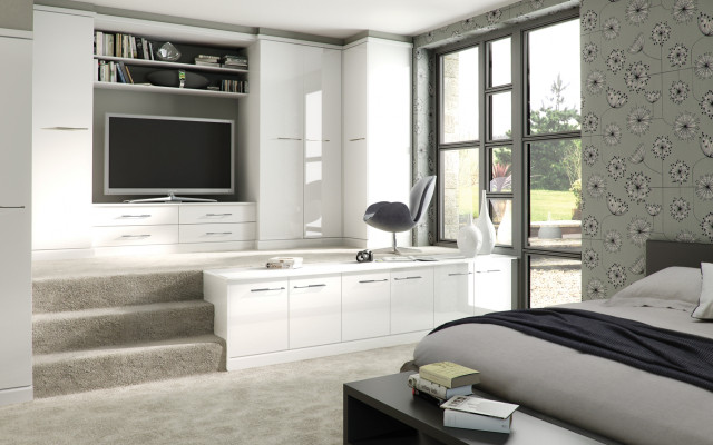 gloss white bedroom storage
