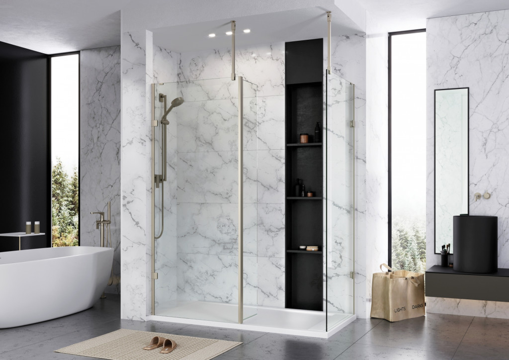 Liberty Clear Walk In With Return Brushed Nickel