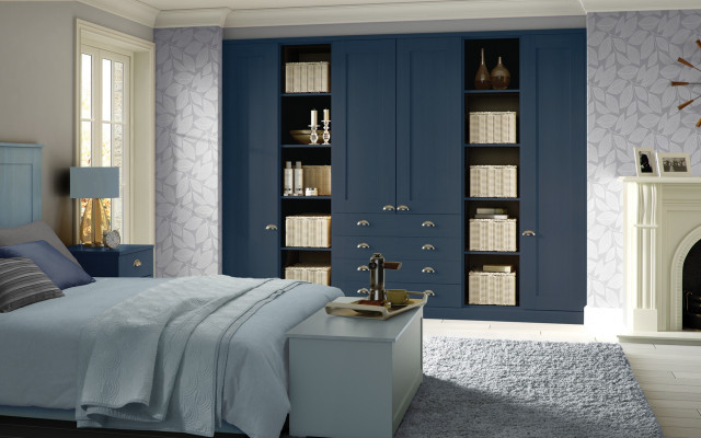 Pendle midnight blue fitted wardrobes