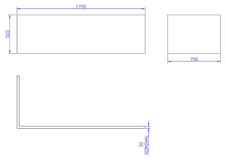 LShape Panel 1700x700x515Tech