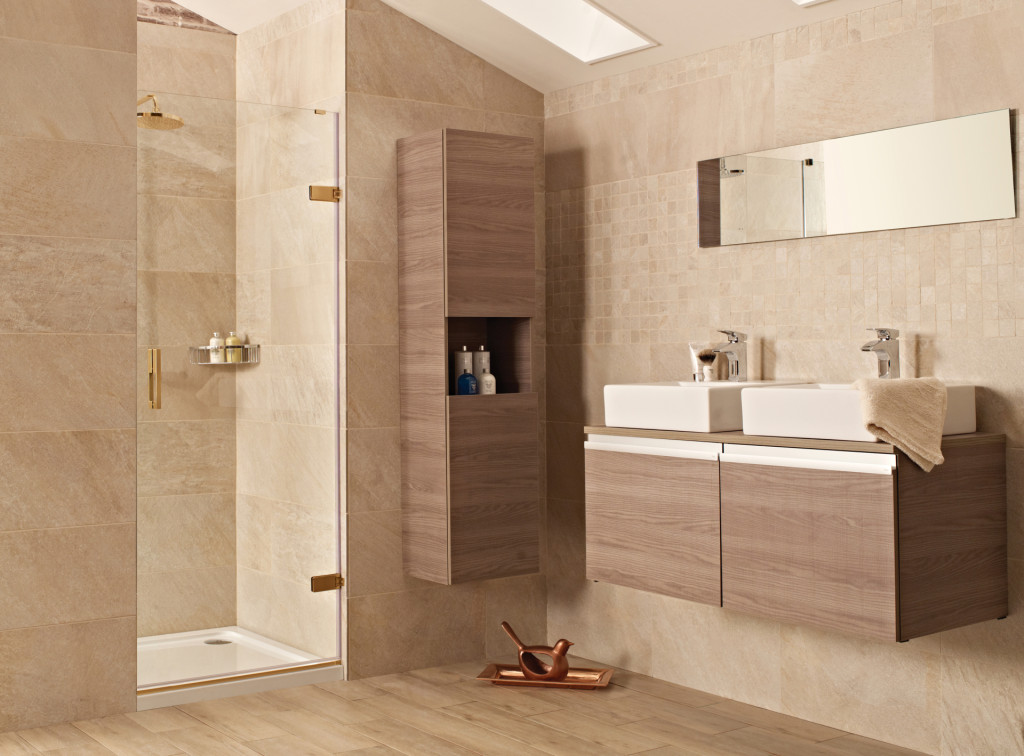 Alcove Hinged Door Brushed Brass