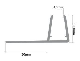 Aqualux 6mm F Shape Seal for Quad and Slider Doors 1830mm x 6 - Diagram