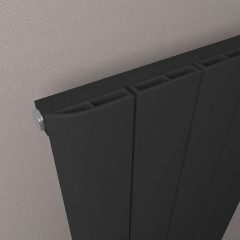 Withington 1800 x 470mm Aluminium Radiator - Matt Black