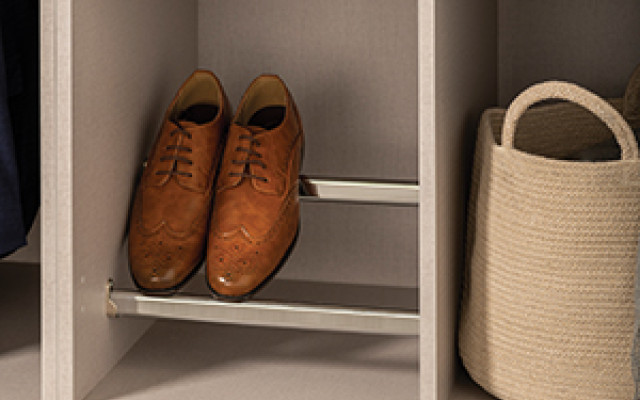 Shoe rack inside a wardrobe