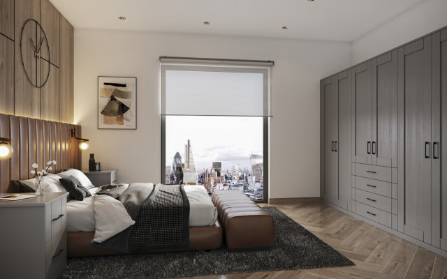 Kinder dust grey wardrobes