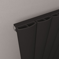 Tordino 1800 x 470mm Aluminium Radiator - Matt Black