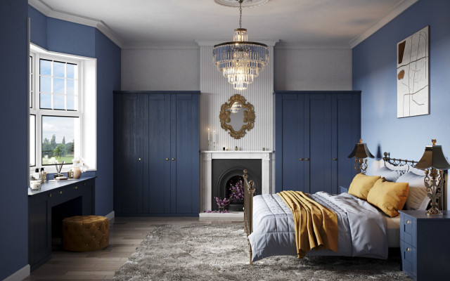 Kinder indigo blue fitted wardrobes