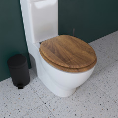 WL602186H  Ontario FF T-Seat Black HingesTeak-Effect