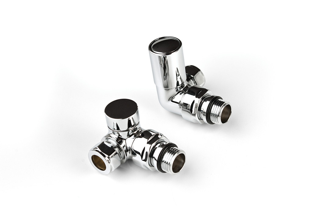 1032CP - Modern Corner Chrome Radiator Valve