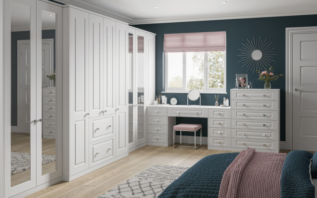 Grosvenor smooth white bedroom furniture