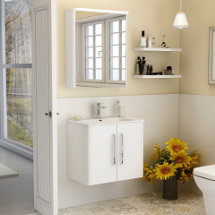 Suburb 600 Double Door Wall Hung Cabinet In White 45